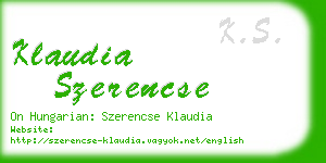 klaudia szerencse business card